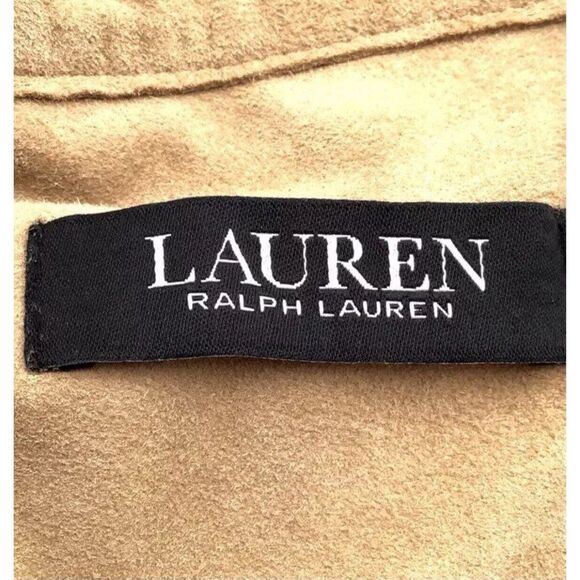 Ralph Lauren Retail $795 Goat Suede Leather Dress Belted SHIRT DRESS Size 18 - Picture 3 of 7